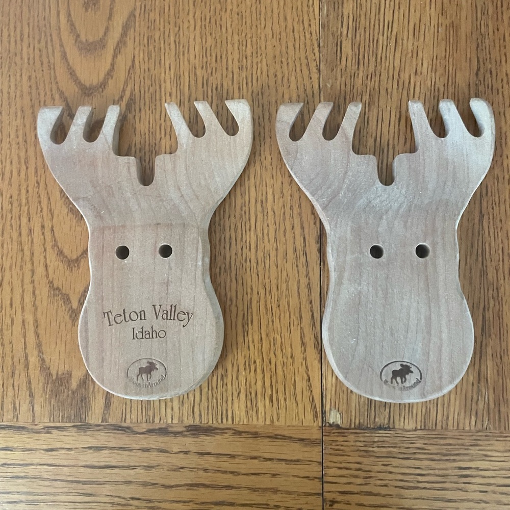 Moose Salad and Pasta Servers 7” Teton Valley NWOT